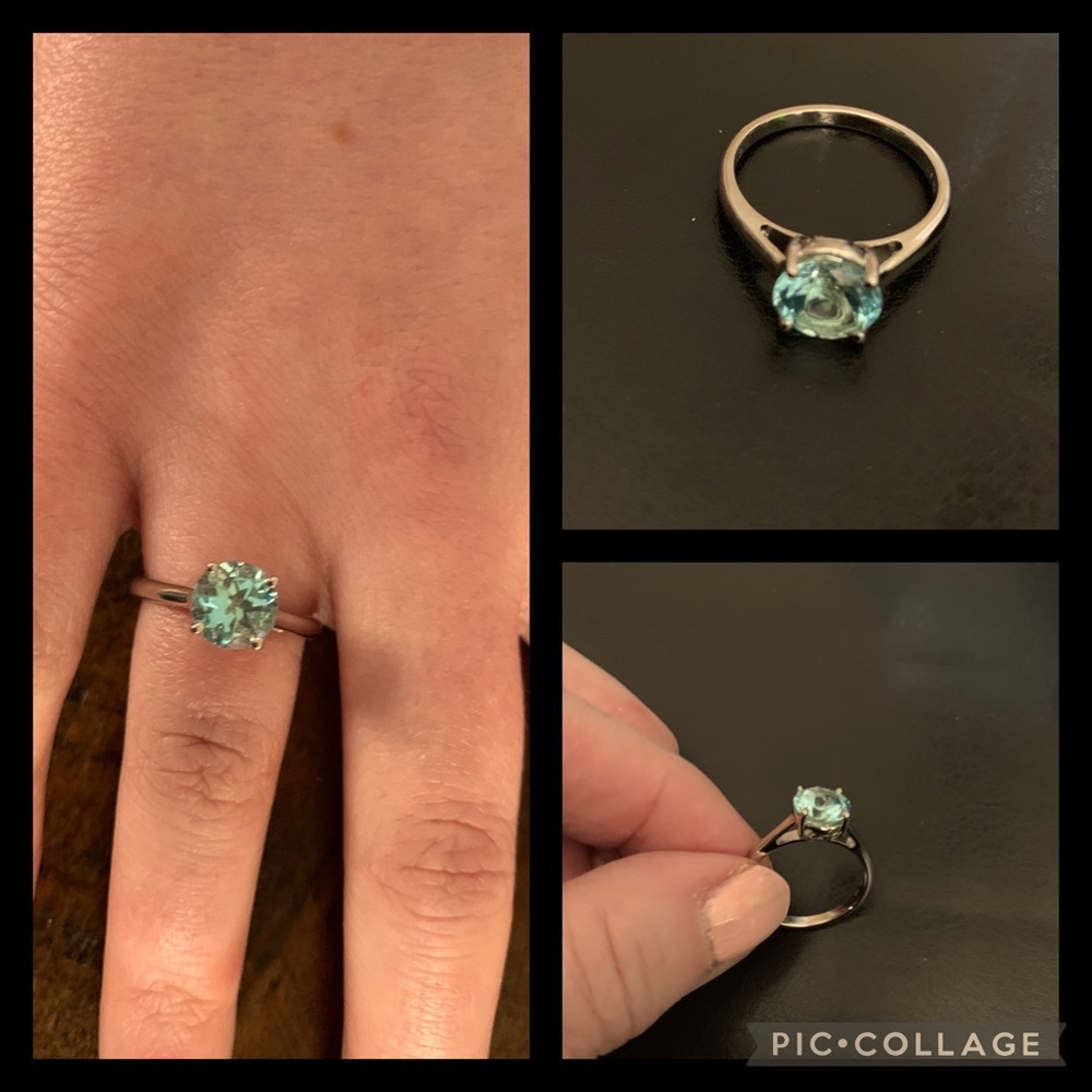 Sterling Silver 925 Genuine Blue Topaz Ring